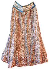Animal Print A-Line Skirt 90s NWT Genuine Nostalgic Fashion 100 SILK Sequined