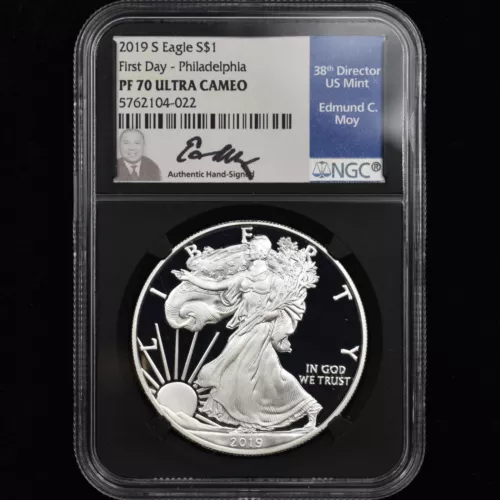 2019-S $1 PROOF SILVER EAGLE ✪ NGC PF-70 ✪ COIN FIRST DAY PHILADELPHIA MOY 022