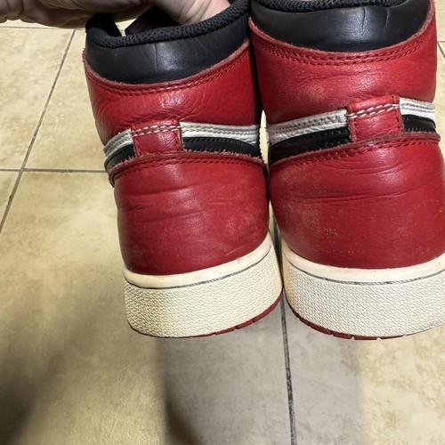 Nike Air Jordan 1 Retro High OG BG GS Sz 7Y Black Red Bred Toe 575441-610 - Picture 8 of 18