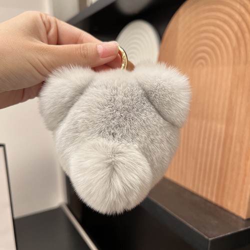 Lindo Llavero Piel de Conejo Real Totoro Bola de Piel Pompón Bolso Coche Teléfono Colgante Regalo - Imagen 6 de 10