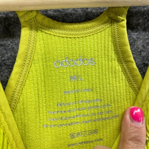 New Ododos Cropped Top Women M/L Yellow V-Neck Sleeveless Spaghetti Strap Casual - Picture 5 of 10