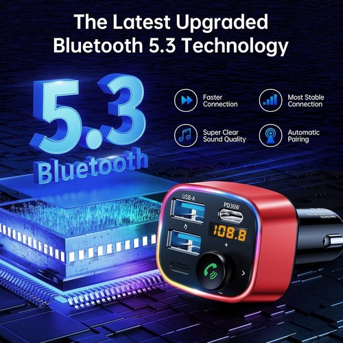 Syncwire Bluetooth 5.4 FM Transmitter, 48W Fast Charge, HiFi Bass, LED Display - Picture 33 of 33