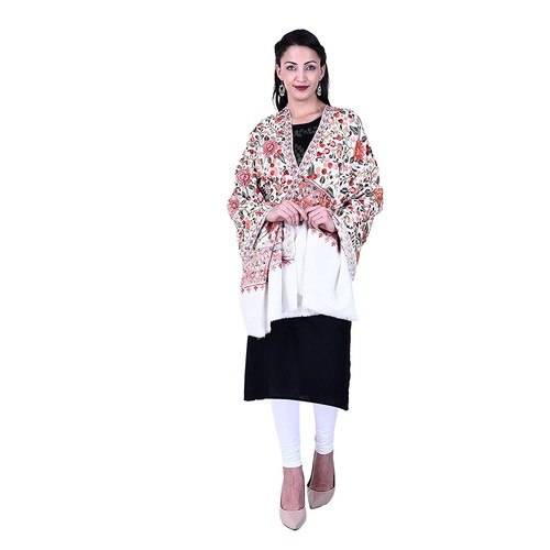 New Kashmiri Embroidered Wool Shawl Wrap Stole For Women - Picture 3 of 6
