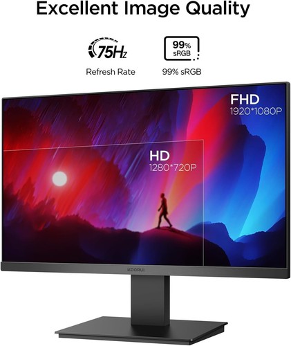 KOORUI 22 inch 1080P Full HD 75Hz PC Monitor sRGB Tilt Adjustment, VESA 22N1 - Picture 3 of 8