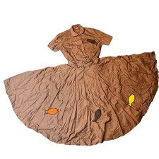 Vintage Circle Skirt and Shirt 1950's Full Circle Pinup Woman 50s Fish