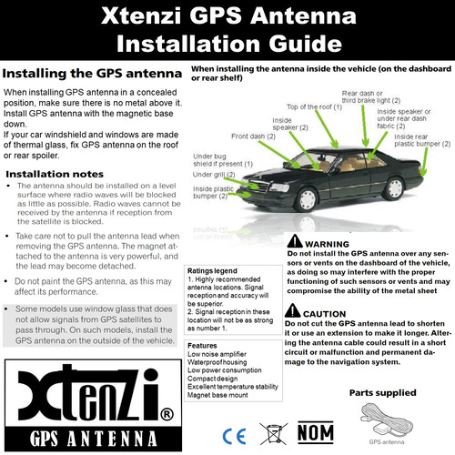 Xtenzi GPS Antenna XT91821 for JVC Kenwood KD-NX5000 KW-NX7000 NX7000BT NT50HD - Bild 9 von 10