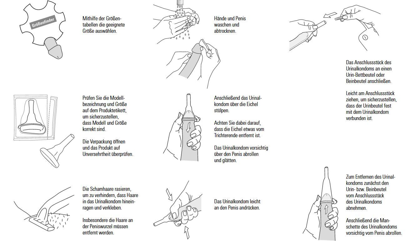 30 x Urinalkondome aus Silikon, Kondomurinal für Männer, Selbstklebend