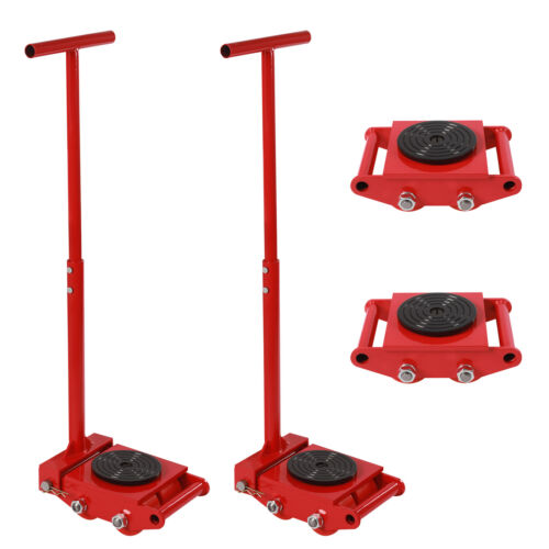 4 X 6T 4 Rollers Machine Dolly Skate Machinery Mover Cap 360° Rotation w/Handles - Picture 3 of 24