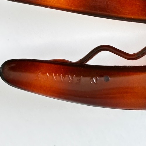 Vintage Tortoiseshell Plastic Hair Combs Set Of 2 Oval France Pair - Picture 6 of 7