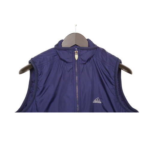 Damen adidas Weste Körperwärmer Blau Reißverschluss 3 Streifen IT46 DE40 GB14 - Bild 2 von 10