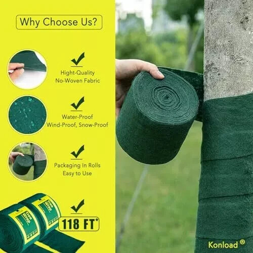 Tree Wraps Winter to Protect Bark-2 Pack/118 Ft Tree 1 layers/2 rolls - Picture 3 of 8