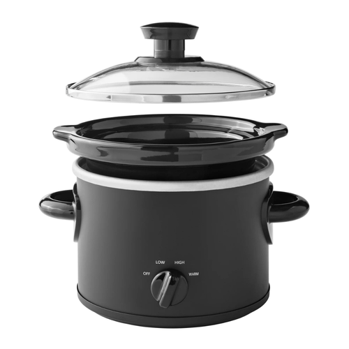 Slow Cooker Crock Pot Black 2 Quart, New Programmable Oval Small Families Single - Picture 4 of 12