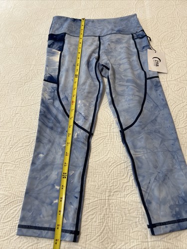 NWT Zyia Active Pants Sz 6-8 Blue Tie Dye Capri Legging Workout Yoga Gym Ladies - Picture 8 of 10