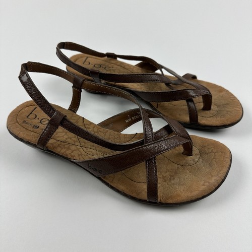 Sandalias BORN CONCEPT BC6513 de cuero marrón con tiras para mujer talla US 7 EUR 38 - Imagen 2 de 12