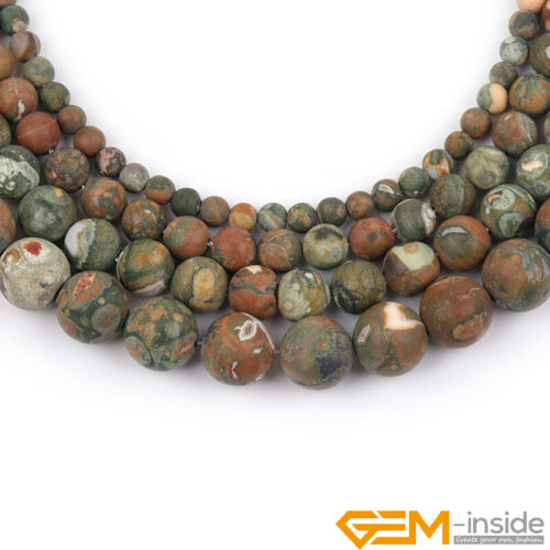 Natural Gemstone Assorted Frosted Matte Round Beads For Jewellery Making 15" - Foto 479 di 661