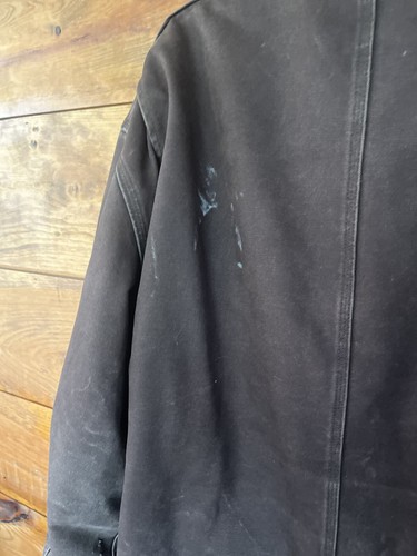 Abrigo Chaqueta Carhartt C61 DKB Distressed Grunge Granero Forrado Sherpa Pato Lona L - Imagen 13 de 20