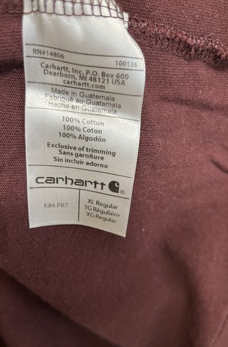Carhartt Herren T-Shirt rot Henley Pocket Gr. XL Original Fit Logo Workwear Tee - Bild 7 von 9