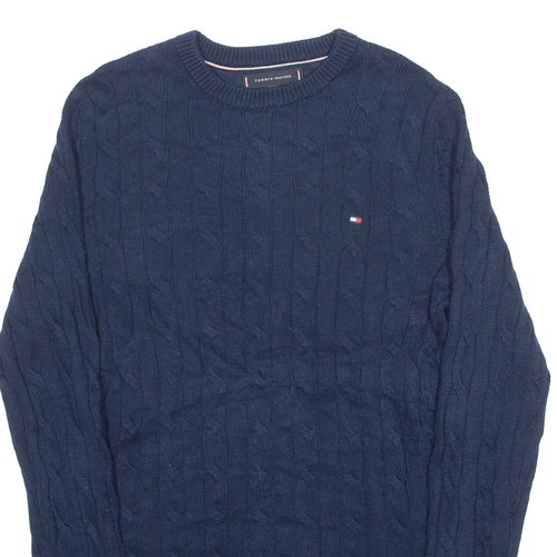 Jersey TOMMY HILFIGER Niñas Azul Cable Tejido Lana M - Imagen 2 de 6