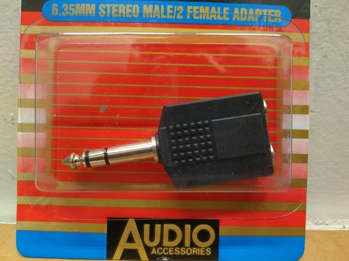 Trisonic 6.35MM maschio spina stereo a 2 6.35MM femmina jack stereo adattatore Y - nuovo - Foto 2 di 6