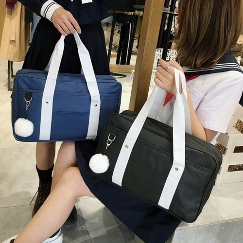 Bolso Uniforme Japonés de Escuela Secundaria Bolso de Mano Lona JK Estudiante Lolita Cosplay Informal - Imagen 2 de 14