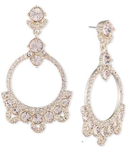 $58 Givenchy drop earrings gold tone Orbital Gs1 - Picture 1 of 5