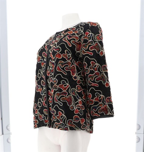 Dennis Basso Soutache Lace Jacket Faux Leather Trim Multi 4 NWOT (24) - Picture 2 of 9