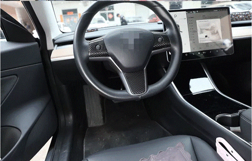 Clearance Sale 3pcs/set Tesla 3/Y ABS Carbon Fibre Steering Wheel Cover Trim - Picture 7 of 8