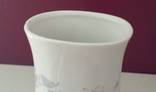 White, Pink, Purple, And Green FTD Decorative Flower Vase 6 1/2 " Tall - Picture 4 of 7