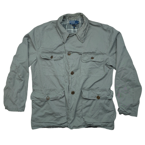 Polo Ralph Lauren Mens XL Gray Casual Shooting Cargo Field Chore Lined Jacket