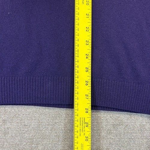 Faconnable 100% Cashmere Sweater Men's Large Purple 1/4 Zip Pullover Mock - Picture 9 of 11