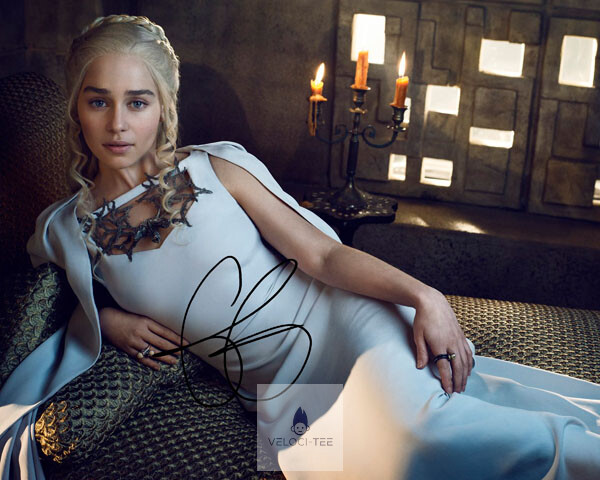 Emilia Clarke Daenerys Targaryen Game of Thrones Signed Photo Autograph Poster Emilia Clarke Daenerys Targaryen Game of Thrones Signed Photo Autograph Poster