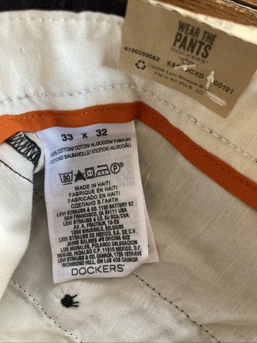 PANTALONE UOMO DOCKERS EASY KAKI NUOVO CON ETICHETTE FLAT FRONT VESTIBILITÀ CLASSICA D3 NERO 33x32 - Foto 6 di 6