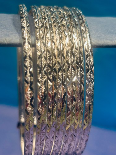 925 Sterlingsilber Semanario 7 geätzte Armbänder Armreifen 2,7" Taxco Mexiko #J21 - Bild 2 von 5