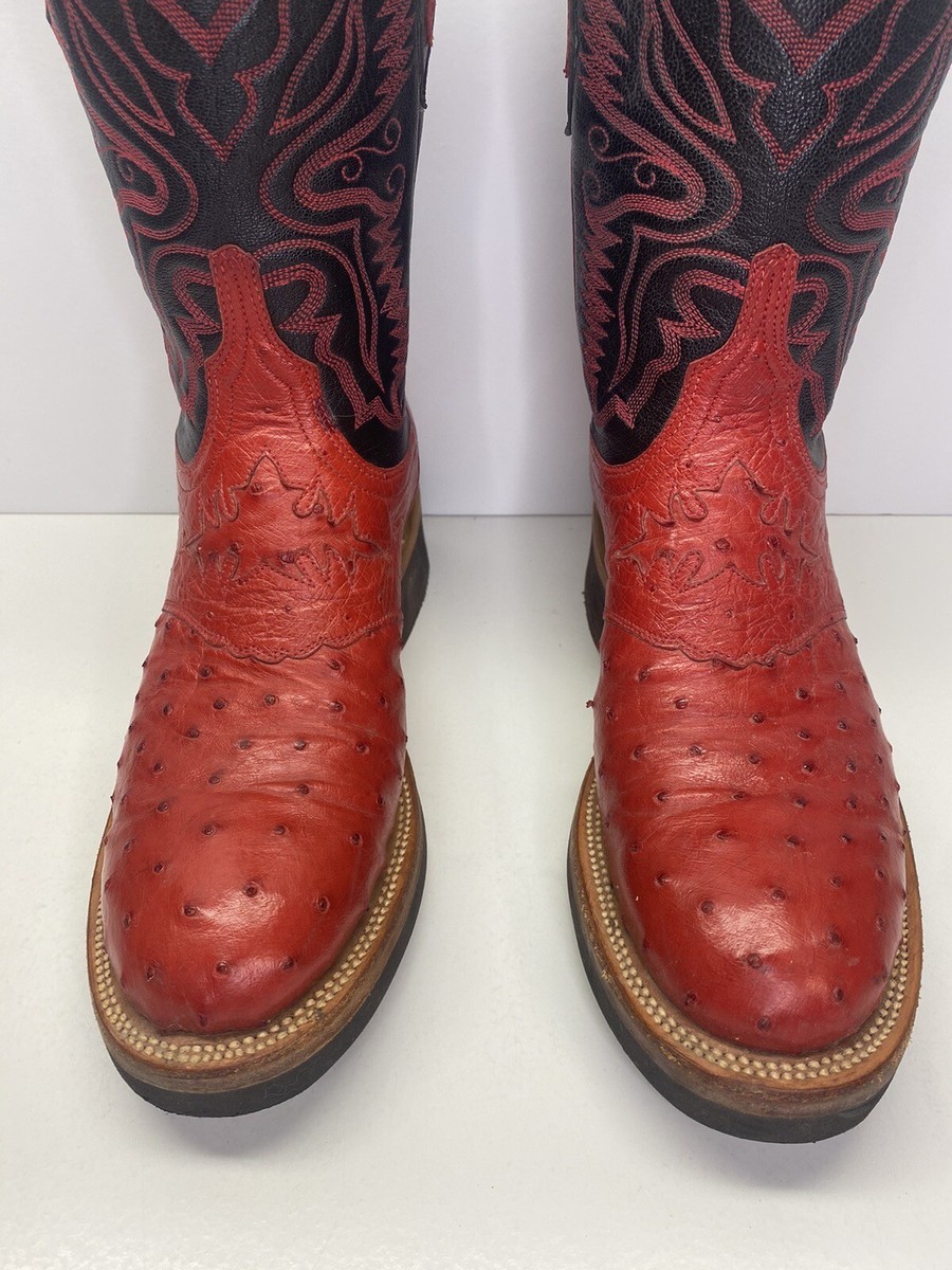 Lucchese crepe sole ostrich boots clearance