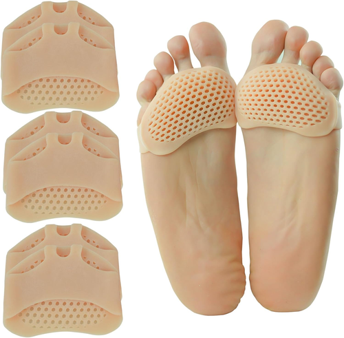 Metatarsal Gel Pads Ball of Foot Cushions Breathable Reusable Pain Relief Beige - Picture 7 of 12