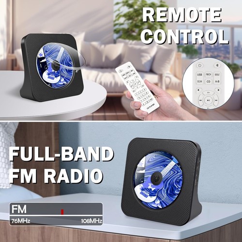 Rechargeable Portable CD Player, Bluetooth CD Player with 4000Mah Battery, Home - Picture 7 of 7