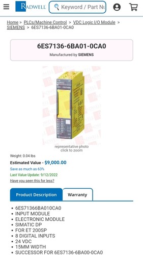 New 2022 Sealed Siemens 6ES7 136-6BA01-0CA0 6ES7136-6BA1-0CA0 - Imagen 5 de 5