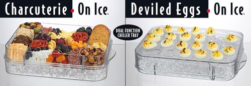 Serveware Set Versatile Tray Platter 2 Piece Indoor Outdoor BPA Free Portable US - Picture 3 of 7