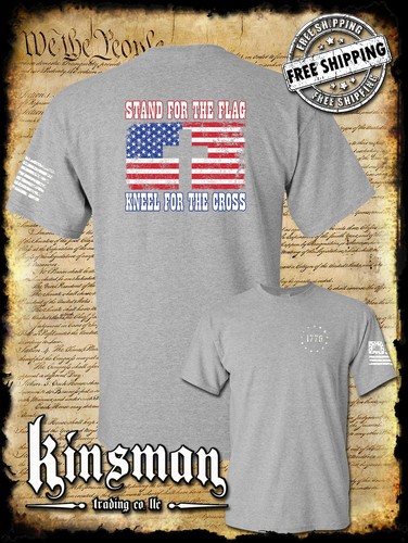 Stand for The Flag Kneel for The Cross 2-Sided T-Shirt - Picture 7 of 15