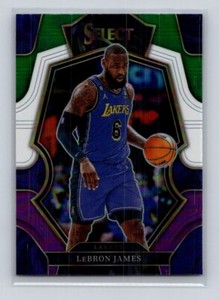 2022-23 Panini Select #126 Green White Purple Prizm Lebron James LA Lakers
