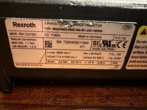 Rexroth MSK040B-0450-NN-M1-UG1-NNNN servo motor - Bild 3 von 3