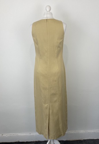 Vintage Laura Ashley Maxi Dress Beige Silk Mix Sz 10 UK Ladies - Picture 3 of 16
