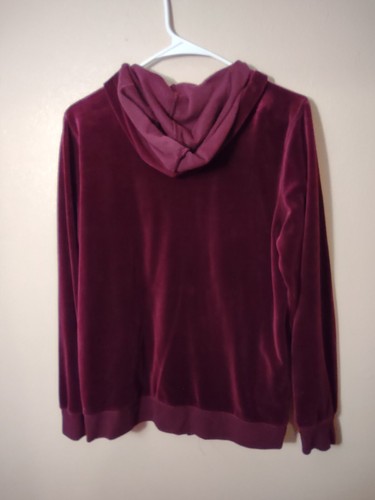SB Active Full Zip Hoodie Women Size M Maroon Cotton Blend Pockets Long Sleeve - Picture 4 of 4
