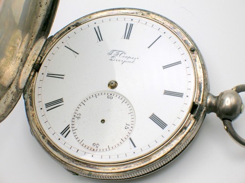 ANTIQUE STERLING SILVER T.F. COOPER HUNTER CASE POCKET WATCH 53 MM OD-BEST OFFER - Picture 2 of 14