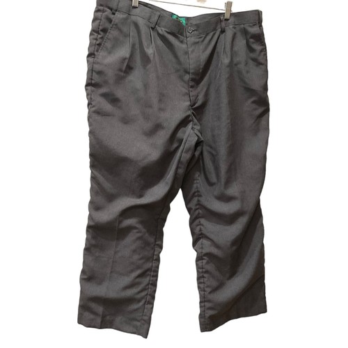 Haband Fit-Forever Gray Flannel Lined Pleated Pants Men’s 44 x 29 Hidden Elastic
