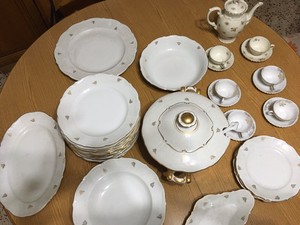 SERVIZIO DI PIATTI SCHLOTTENHOF U.S. ZONE BAVARIA FILO D'ORO Servizio di piatti ceramica Bavaria | eBay