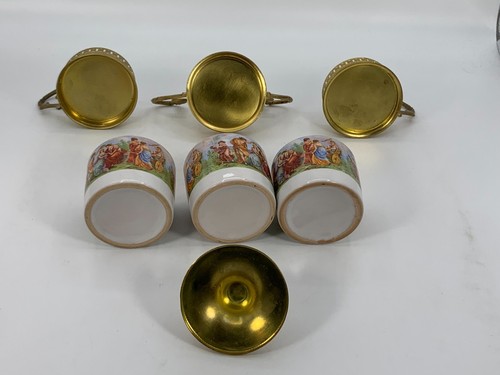 Antico set cappuccino italiano vintage con porta ottone LEGGI CONDIZIONI NOTE - Foto 18 di 23