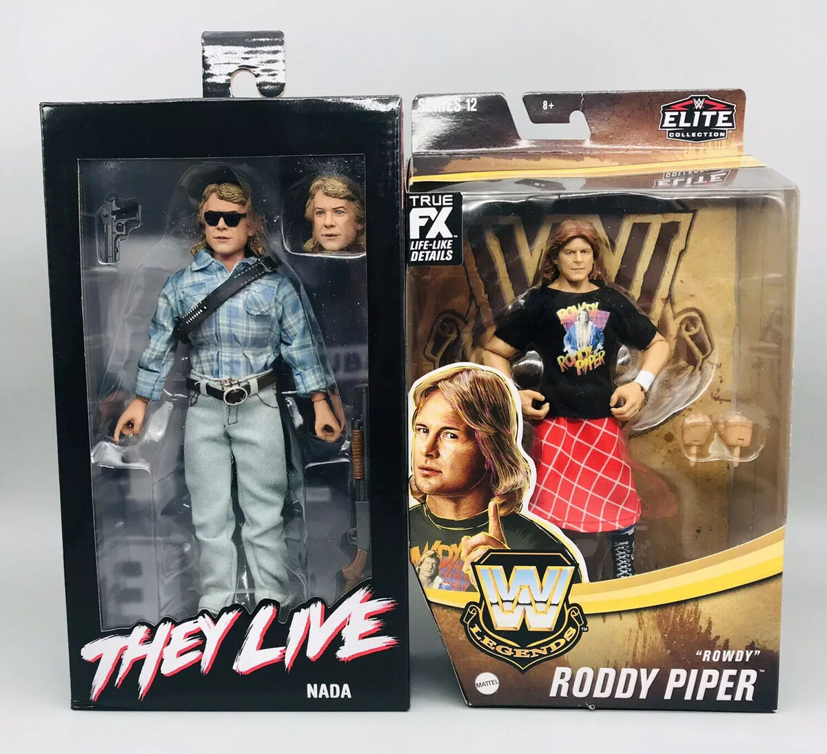 ROWDY RODDY PIPER WWE Elite Legends NECA They Live John Nada Action Figures
