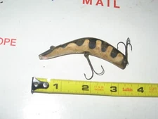 OLD WOODEN FISHING LURE KAUTZKY LAZY IKE  no. 3 WOOD LURE