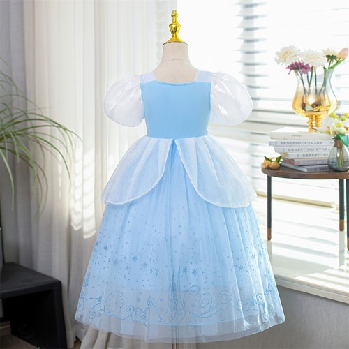 Girls Kids Cinderella Princess Fancy Dress Party Birthday Cosplay Costume Outfit - Picture 9 of 12